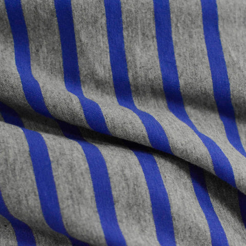 Blue Stripes Jersey Knit, Cotton