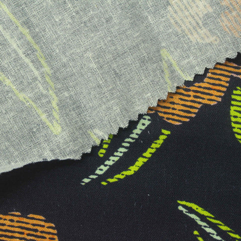 Orange Floral Woven, Cotton-Linen