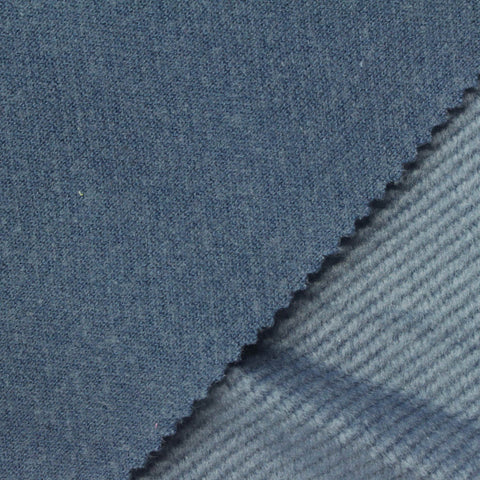 Brushed 100% Polyester Fabric, 480 gsm, 150 cm — Blue