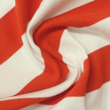 Orange Horizontal-Stripe Piqué Knit, Cotton-Poly — photo 3