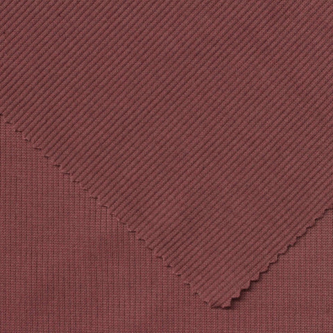 Polyester Stretch Rib Knit Fabric, 300 gsm, 124 cm — Red