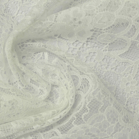 Cream Floral Lace, Nylon, 95 gsm