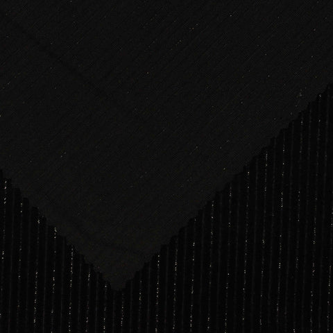 Black Glitter-Stripe Warp Knit, Polyester
