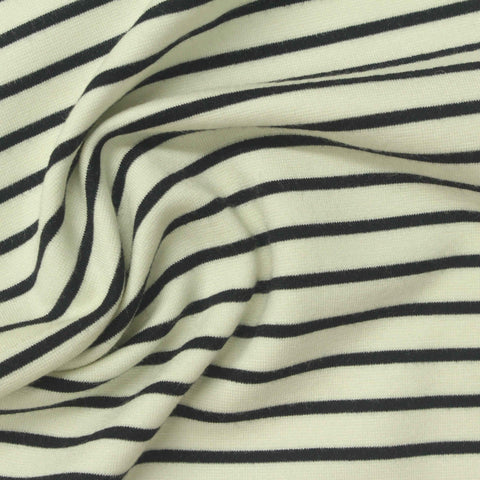 Dark Grey Stripes Ponte Knit, Viscose-Nylon, 270 gsm