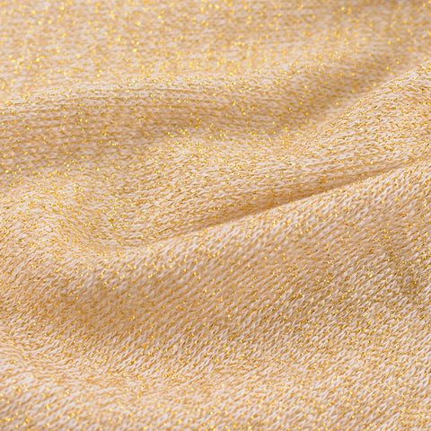 Beige Marl Chunky Knit, Poly-Metallic
