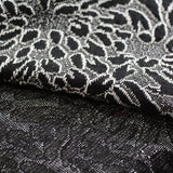 Black Abstract-Floral Jacquard, Poly-Cotton — photo 3