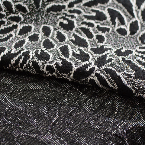 Black Abstract-Floral Jacquard, Poly-Cotton