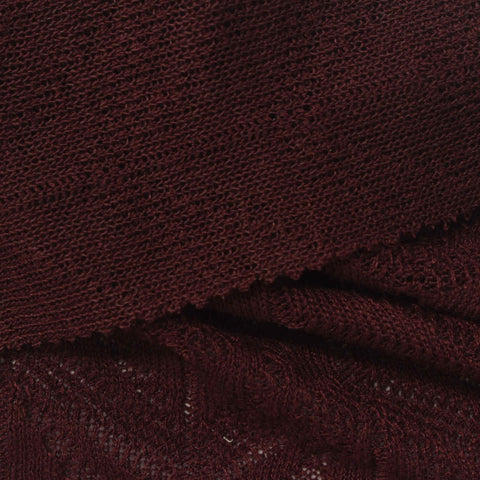Deep Red Openwork Pointelle Knit, Polyester