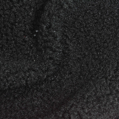 Polyester Stretch Sherpa Fleece Fabric, 280 gsm, 190 cm — Black