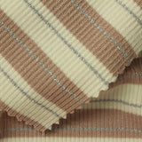 Beige Stripes Rib Knit, Viscose — photo 3