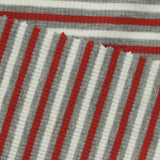 Red Horizontal-Stripe Rib Knit, Polyester — photo 3