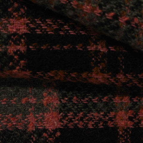 Dark Grey Plaid Rib Knit, Acrylic