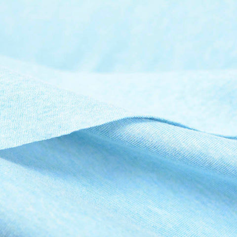 Light Blue Marl Rib Knit, Cotton, 196 gsm