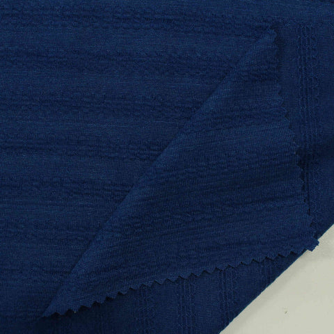 Dark Blue Stripes Jersey Knit, Poly-Viscose