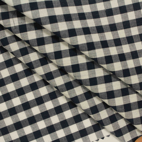 Black Gingham Woven, Cotton, 102 gsm