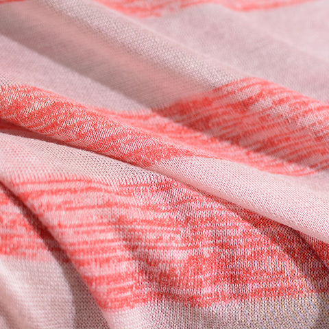 Marled Red Horizontal-Stripe Chunky Knit, Poly-Viscose