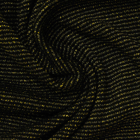 Black Marl Rib Knit, Viscose-Poly, 212 gsm