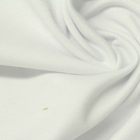 Polyester Viscose Stretch Ponte Knit Fabric, 250 gsm, 170 cm — White