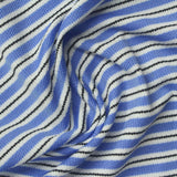 Blue Stripes Jersey Knit, Poly-Nylon — photo 3