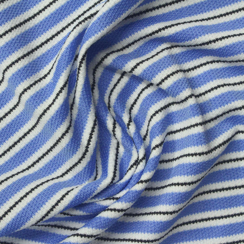 Blue Stripes Jersey Knit, Poly-Nylon