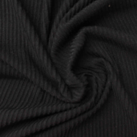 Polyester Stretch Milk Silk Knit Fabric, 141 gsm, 135 cm — Black