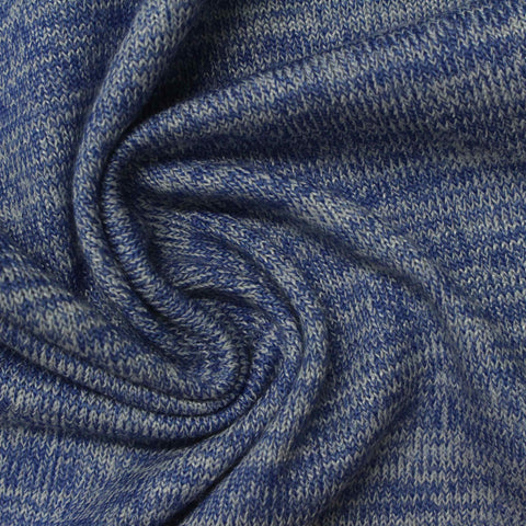 Blue Marl Jersey Knit, Poly-Viscose, 197 gsm