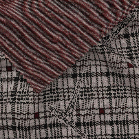 Grey Plaid Knit, Polyester, 270 gsm