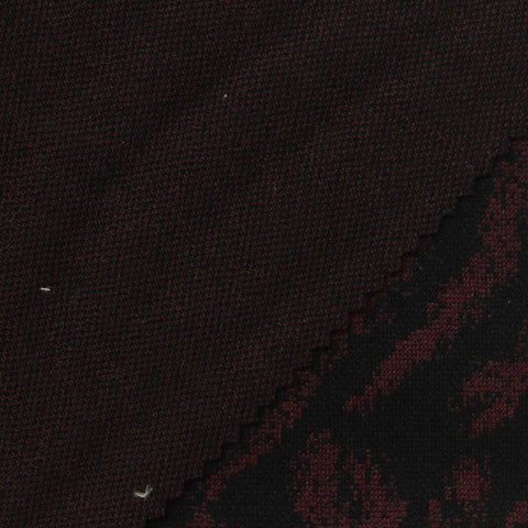 Dark Red Animal Print Interlock Knit, Polyester