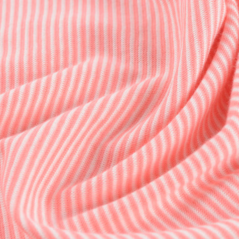 Light Pink Stripe Rib Knit, Cotton