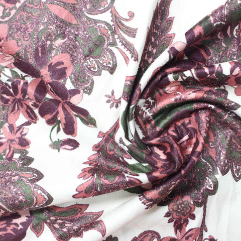 Purple Bold-Floral Faux Suede, Polyester