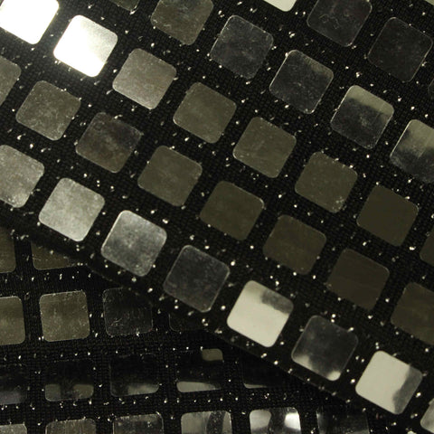 Silver Square Jersey Knit, Polyester