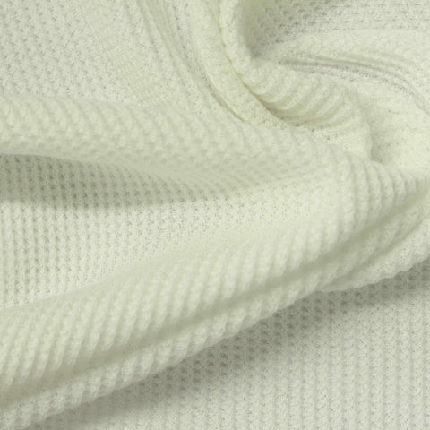 Cotton Polyester Stretch Waffle Knit Fabric, 160 gsm, 150 cm — Green