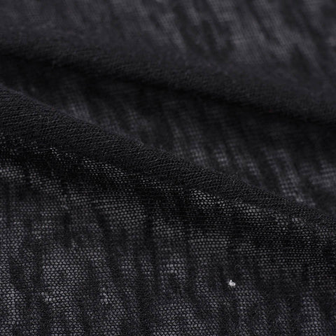 Black Heathered-Marl Chunky Knit, Viscose-Poly, 161 gsm