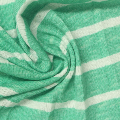 Mint Horizontal-Stripe Jersey Knit, Polyester