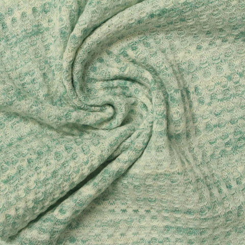 Light Green Marl Waffle Knit, Poly-Viscose
