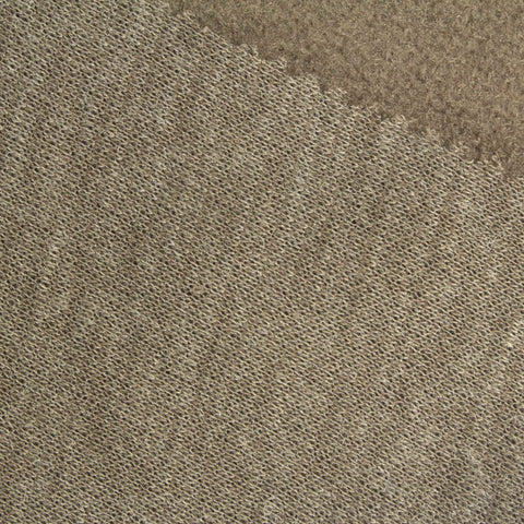 Brushed Polyester Rib Knit Fabric, 200 gsm, 140 cm — Khaki