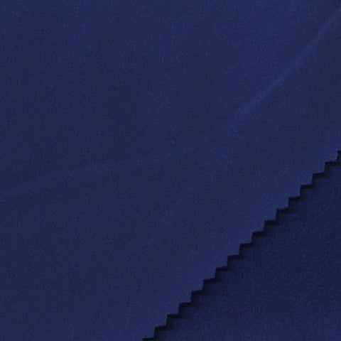 Brushed Polyester Stretch Sateen Fabric, 250 gsm, 155 cm — Navy