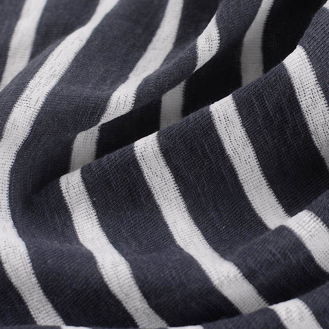 Charcoal Vertical-Stripe Rib Knit, Cotton-Poly