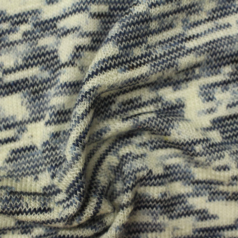 Navy Wavy-Line Chunky Knit, Polyester