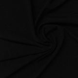Polyester Stretch Milk Silk Knit Fabric, 165 gsm, 170 cm — Black — photo 3