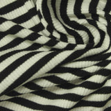 Black Horizontal-Stripe Rib Knit, Poly-Viscose — photo 3