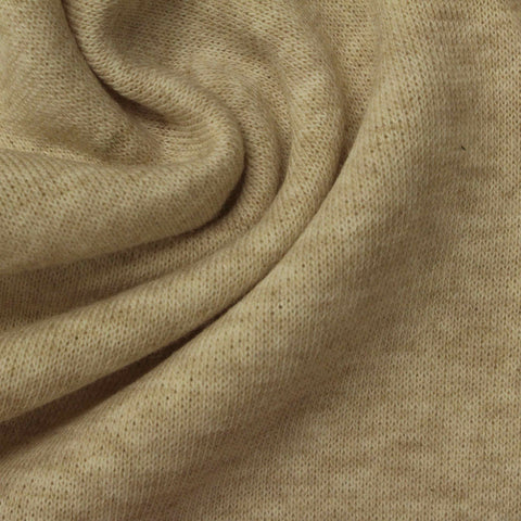 Light Brown Heathered-Marl French Terry, Cotton-Poly