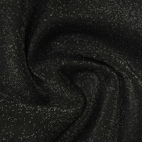 Black Marl Ponte Knit, Polyester, 250 gsm
