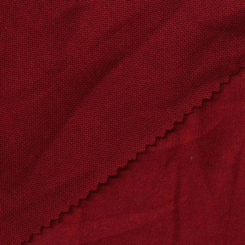Brushed Polyester Viscose Stretch Chunky Knit Fabric, 189 gsm, 160 cm — Red