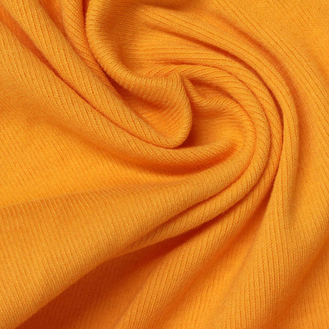 100% Cotton Interlock Knit Fabric, 220 gsm, 165 cm — Orange