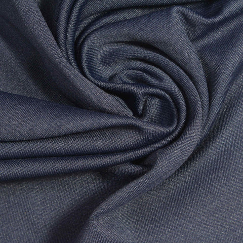 Dark Blue Heathered-Marl Knit, Polyester, 180 gsm