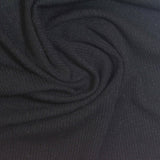 Polyester Viscose Stretch Rib Knit Fabric, 220 gsm — Black — photo 3