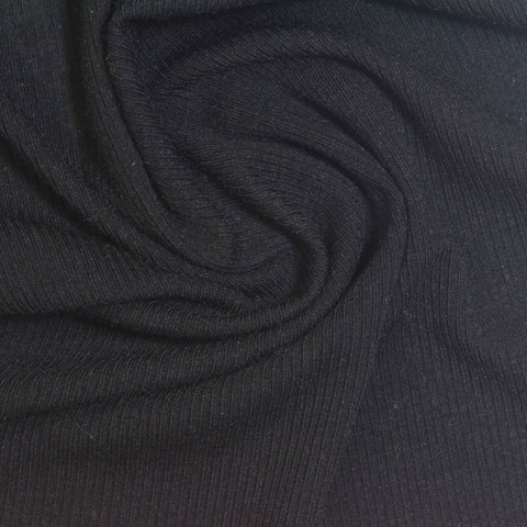 Black Rib Knit, Poly-Viscose