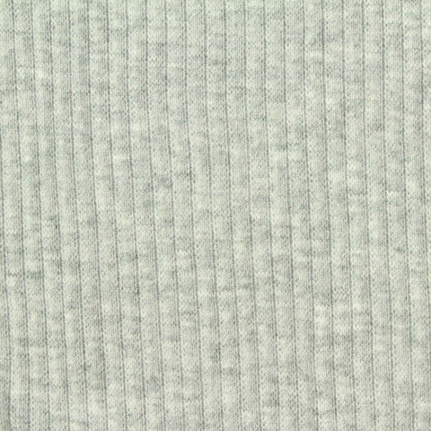 Light Grey Marl Rib Knit, 260 gsm, 110 cm
