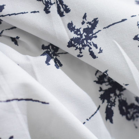 Navy Palm Woven, Cotton
